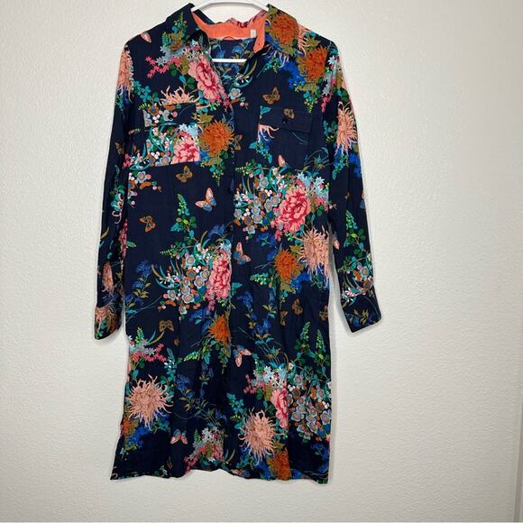 Soft Surroundings Floral Shirt Dress Button Front Small - Picture 1 of 5